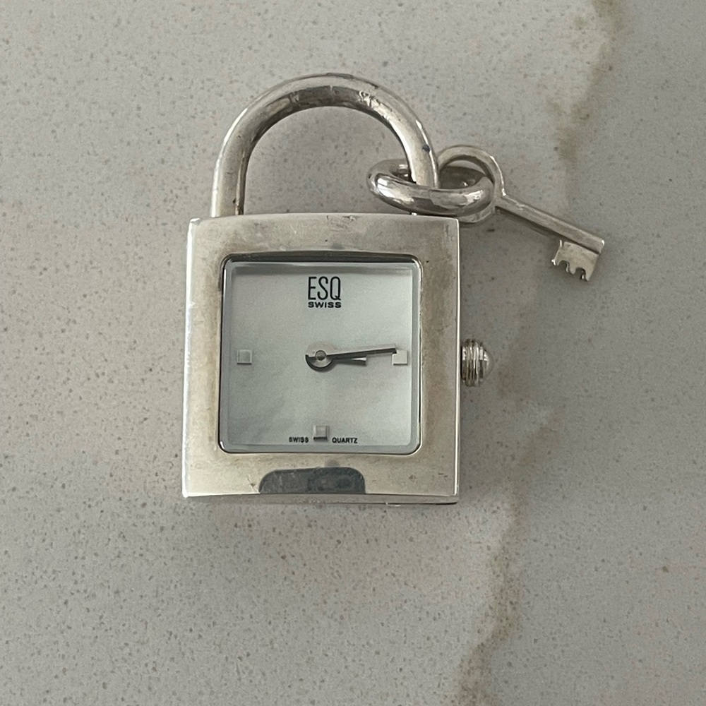ESQ Movado Swiss Silver MOP dial Lock Watch - Picture 7 of 12